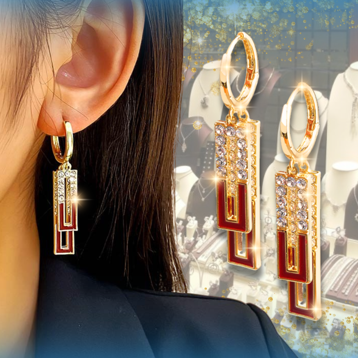 💥 EDICIÓN LIMITADA❗️  | Aretes de lujo cuadrados